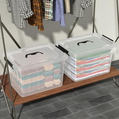 4-Pack Latching Box with Handle, 20L Clear Plastic Storage Bins - Image 6