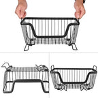 LOTTS Stackable Wire Basket, Metal Pantry Basket, Storage Organizer Bin with Handles, Fruit Basket for Kitchen Cabinets, Pantry, Closets, Bedrooms, Bathrooms (12.66.57.6") - 3 Pack - Image 3