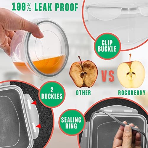 RockBerry 50 Pcs Large Food Storage Containers with Lids Airtight-85 OZ to small Containers-Total 526OZ Stackable Kitchen Set -BPA Free Leak proof containers- Freezer Microwave safe - Image 6