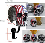 Motorcycle Accessories Helmet Holder Wall Mount,Colour Skull Motorcycle Helmet Rack with Hooks Helmet Hanger for Coats, Caps, Baseballs and Rugby Helmet - Image 2
