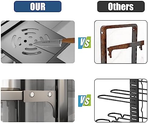 Pot Rack Organizers：CASONNIK 6+1-Tier Adjustable Heavy Duty Pan Organizer for Cabinet ，Multiple Use Modes，Pot Rack & Pan Rack for Kitchen Counter and Cabinet - Image 3