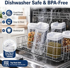 7-Piece Airtight Food Storage Containers with Lids, Clear Stackable Pantry Organization Set for Flour, Sugar, Cereal, Snacks and Kitchen Storage - Image 4