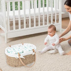 Seagrass Wicker Diaper Caddy,Woven Baby Organizer for Nursery - Image 4