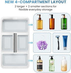 BYUNER 2Pack Plastic Shower Caddy: Portable Shower & Bathroom Caddy Tote with Handle, 4 Divided Compartments, Hard Plastic Shower Basket with All-Side Drainage for College Dorm Room Essentials - Image 6