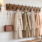 WEBI Coat Rack Wall Mount,10 Hooks,38 9/16" Long Coat Hooks Wall Mounted Rustic,16" Hole to Hole,Wood Coat Hanger Wall,Hook Rack Hooks for Hanging Coats,Jacket,Clothes,Hats,2 Packs - Image 2