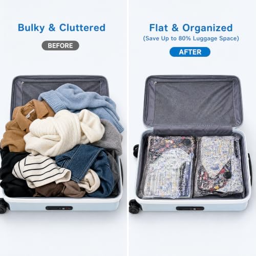 Vacuum Storage Bags for Travel with Rechargeable Cordless Pump, Space Saver Compression Bags for Clothing, Luggage Packing and Seasonal Storage(15 Combo Travel Size) - Image 5