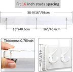 WEBI Coat Rack Wall Mount,10 Hooks,38 9/16" Long Coat Hooks Wall Mounted Large,16" Hole to Hole,Wood Coat Hanger Wall,Hooks for Hanging Coats,Jacket,Clothes,Hats,White - Image 3