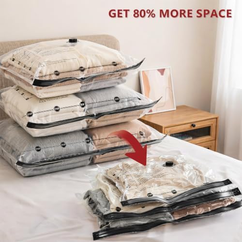 Travel Vacuum Bags for Clothing with Cordless Pump 36 Combo, Clear - Image 3