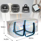 VTSVTS 6 Pack Extra Heavy Duty Large Moving Bags with Comfortable Handle & Strong Zipper,Storage Totes for Space Saving Moving Storage College Supplies Alternative to Moving Box,Iridescent - Image 2