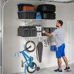 FLEXIMOUNTS 2-Pack 2x4ft Garage Shelving with Hooks, 600lbs Load, White - Image 7