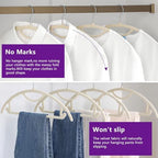 MIZGI Premium Velvet Hangers 50-Pack,No Shoulder Bump Hangers W/Tie Bar Ultra Thin Space Saving Non Slip Hanger Heavy Duty Felt Rounded Clothes Hanger for Sweaters,Coat,Jackets,Pants,Shirts - Image 3