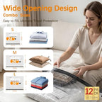 12 Pack Vacuum Storage Bags for Travel with Wireless Pump, 3 Sizes - Image 3