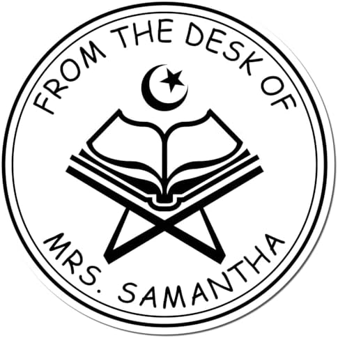Personalized Home Stamper - Portable Pre-Inked Devotional Star and Crescent Return Library Stamp - Ideal Islamic Gift for Muslim Wedding Planners - Customizable and Convenient for Home or Office Use - Image 4