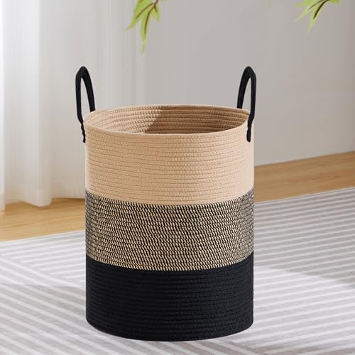 VIPOSCO 53L Tall Woven Laundry Basket Hamper, Brown Black by VIPOSCO