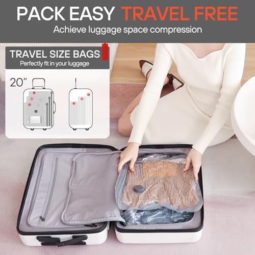 Vacbird 15 Pack Travel Vacuum Storage Bags - Pump Not Included, Vacuum Seal Bags for Clothing, Compression Packing for Clothes Luggage Suitcase Travel - Image 6