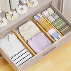 Bamboo Drawer Dividers Organizers, 2.56" High, 17"-21.8" Adjustable, 6 Pack - Image 4
