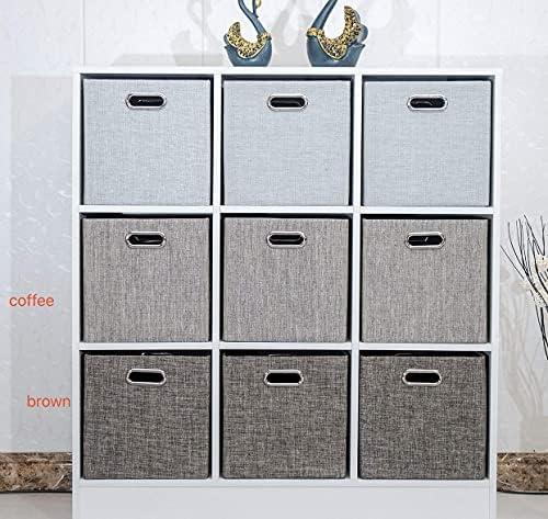 Posprica Storage Bins,11×11 Foldable Storage Cubes Boxes Container Closet Organizer Shelf Cabinet Bookcase,Thick Fabric Drawer Container - 4pcs,Coffee - Image 7
