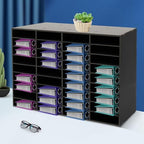 Desktop File Holder,Office Mailbox,Literature Organizer,Paper Organizer,Mail Sorter Organizer,Vertical Desktop Sorter,Black 36 Compartments Rectangular,for Classrooms,Families,Schools,Study Rooms - Image 2