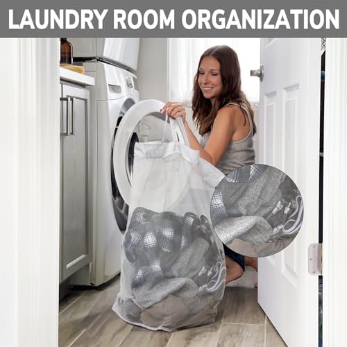 Goodpick 2-Pack Rolling Laundry Basket with Wash Bag, Hamper for Dorm, 75L - Image 5