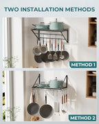 OROPY 23" Pot Rack Wall Mounted, Pot Organizer with 2 Tier Hanging Rails - Image 5