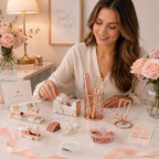 Office Desk Supplies Accessories - Women Marble Desk Decor Set Rose Gold - Image 6