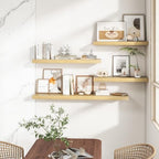 RICHFOCUS Long Floating Shelves for Wall 2Pack, Oak, 40" Lx8 D - Image 2
