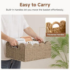 StorageWorks Scalloped Seagrass Baskets, Large Scalloped Basket for Nursery - Image 4