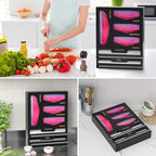 DALSHABET Bamboo Bag Organizer with Magnetic Closure, 6 In 1 Kitchen Drawer Foil and Plastic Wrap Dispenser with Cutter, Storage bag for Gallon, Quart, Sandwich, Snack Black - Image 7