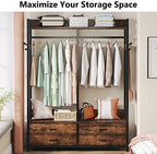 Tribesigns Freestanding Closet Organizer, Garment Rack with 4 Drawers - Image 2