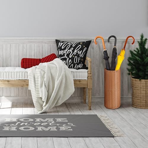 Weysat Woven Rattan Umbrella Stand Holder for Entryway,Cylindrical Style - Image 5