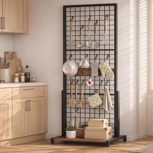 HOOBRO Gridwall Panel Units 5.6' x 2.1' Ft, Movable Grid Display Rack - Image 5