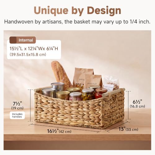 StorageWorks Extra Large Wicker Baskets with Handles, Hyacinth Basket,1Pack - Image 6