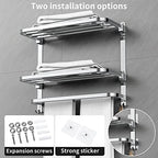 CAXIMSY 22.8Inch Towel Rack for Bathroom and Lavatory Towel Hanger with Wall Mount Towel Bars 304 Stainless Steel No Drill (Collapsible Towel Rack) - Image 3
