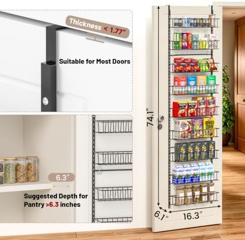 ElegantArray 9-Tier Pantry Door Organizer, Black - Image 2