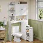 Einhomn Over The Toilet Storage Cabinet with Pulley & Arched Doors, White by Einhomn