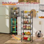 Golpart Basket Shelves Closet Rack with Wheels Metal Pantry Wire Shelf Unit - Image 4