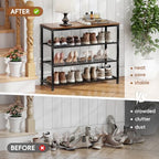 4 Tier Metal Shoe Rack for Entryway, 31" Wide Shoe Storage Organizer - Image 4