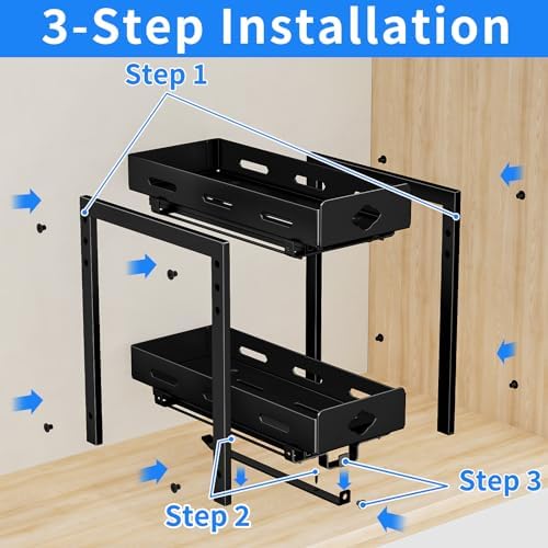 BOIVSHI Pull Out Spice Rack, Cabinet Spice Organizer, 5.3''Wx10.8''Dx9.2''H - Image 5