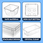 Emporio Kitchen Drawer Organizer Set - 37 Stackable Storage Trays for Makeup, Kitchen, and Office - Includes 3 9x6, 6 9x3, 14 6x3, 14 3x3 Bins - Image 4