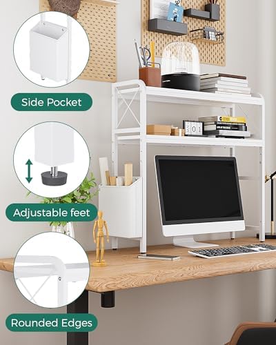 Desk Hutch Dorm with Adjustable Shelves and Side Pockets - Image 7