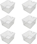 YBM HOME Kitchen Pantry Organizer Wire Basket for Shelves, Cabinets, Pantry, Countertop, Mesh Open Storage Bin Metal Basket for Organizing Food Supplies 10” x 9” x 6”, Pack of 6 by YBMHome