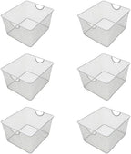 YBM HOME Kitchen Pantry Organizer Wire Basket for Shelves, Cabinets, Pantry, Countertop, Mesh Open Storage Bin Metal Basket for Organizing Food Supplies 10” x 9” x 6”, Pack of 6 by YBMHome