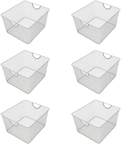 YBM HOME Kitchen Pantry Organizer Wire Basket for Shelves, Cabinets, Pantry, Countertop, Mesh Open Storage Bin Metal Basket for Organizing Food Supplies 10” x 9” x 6”, Pack of 6 by YBMHome