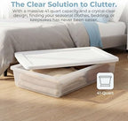 2 Pack 41 Qt Clear Under Bed Container, Stackable Storage Bin with Lid - Image 3