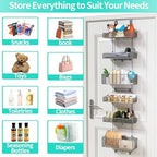 HapiRm Over Door Organizer Storage - Separable Door Organizer Hanging with 6 Metal Large Capacity Baskets for Bathroom Bedroom Kitchen Pantry Closet (Grey) - Image 4