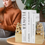 Gold Book Ends Bookends Girl Thinker Design,Bookshelf Accessories,Non-Skid Heavy Duty Resin Book Stopper for Books,Great Gifts for Book Lover,Modern Bookends for Shelves,Resin,1Pair/2Piece - Image 5
