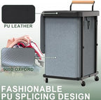 150L Laundry Basket with Wheels,Rolling Basket Hamper with Lid&Handle Gray - Image 4