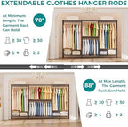 SINGAYE Heavy Duty Portable Closet Metal Clothes Racks Wardrobe with Shelf - Image 4