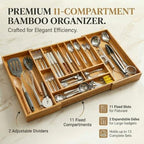 18.5"-33" Expandable Bamboo Silverware Utensil Drawer Organizer - Image 3
