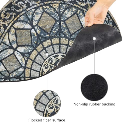 CHICHIC Entrance Door Mat Large 18 x 30 Inch Entry Way Doormat Front Door Rugs Outdoors Heavy Duty Welcome Mat Non Slip Rubber Back Low Profile for Garage, Patio, High Traffic Area, Blue - Image 4